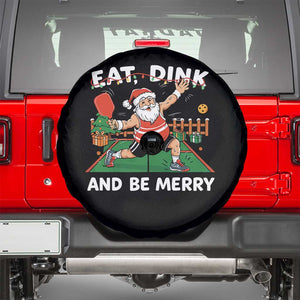 Funny Christmas Pickleball Spare Tire Cover Eat Dink And Be Merry Xmas Santa TS11 Black Print Your Wear