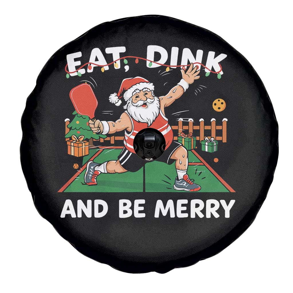 Funny Christmas Pickleball Spare Tire Cover Eat Dink And Be Merry Xmas Santa TS11 Print Your Wear
