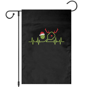 Funny Christmas Pickleball Heartbeat Santa Hat Garden Flag TS11 Black Print Your Wear