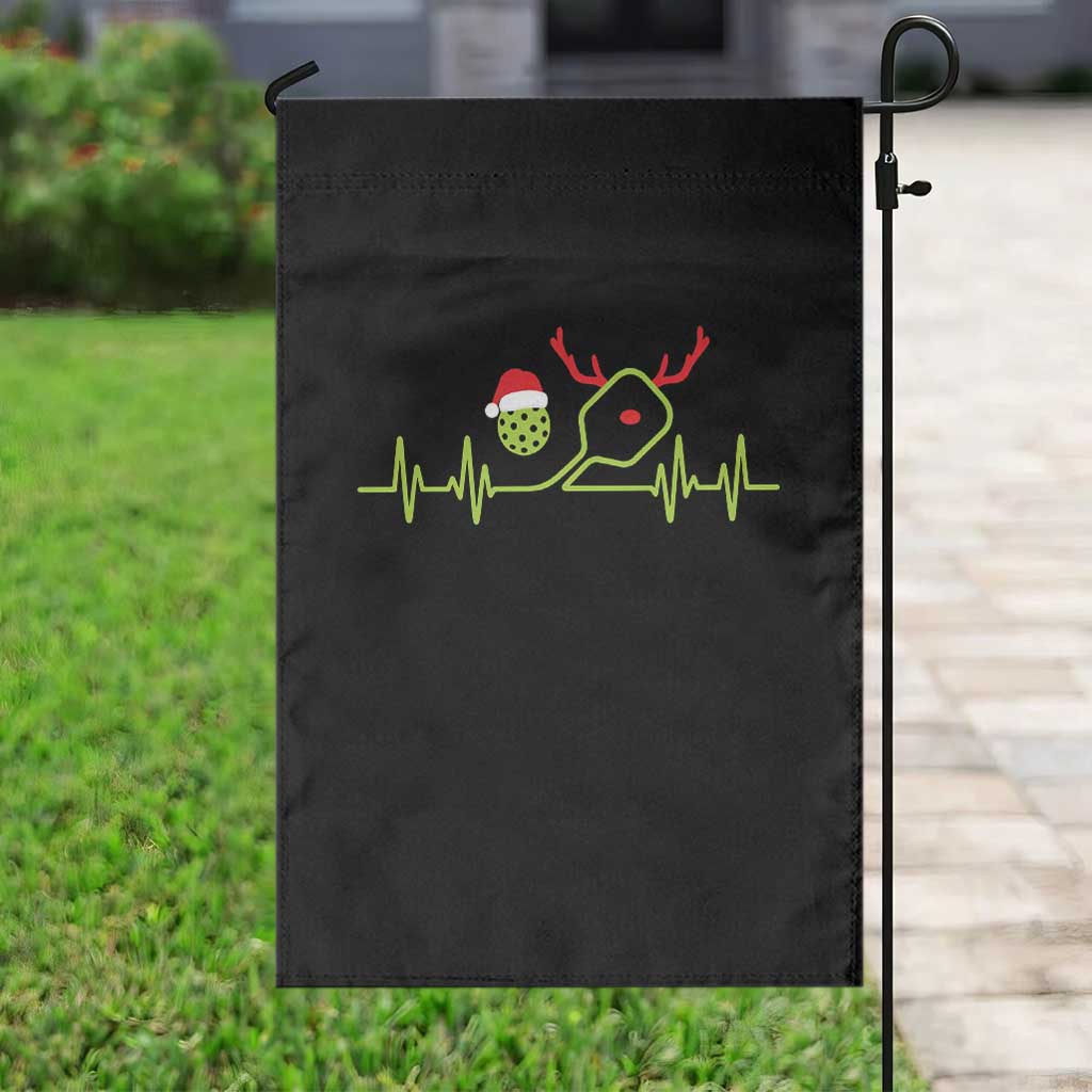 Funny Christmas Pickleball Heartbeat Santa Hat Garden Flag TS11 Print Your Wear