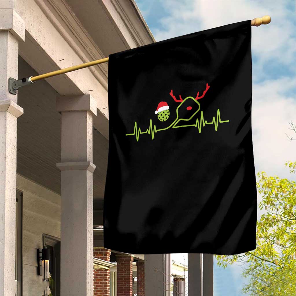 Funny Christmas Pickleball Heartbeat Santa Hat Garden Flag TS11 Print Your Wear
