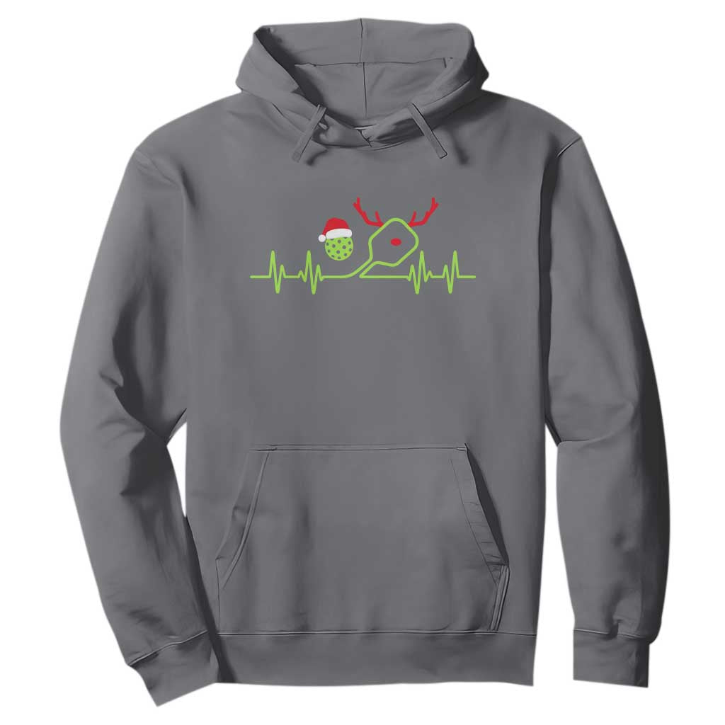 Funny Christmas Pickleball Heartbeat Santa Hat Hoodie TS11 Charcoal Print Your Wear