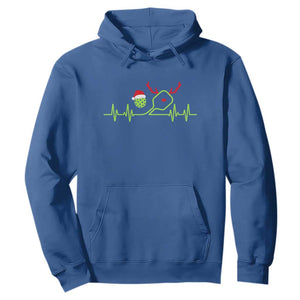Funny Christmas Pickleball Heartbeat Santa Hat Hoodie TS11 Royal Blue Print Your Wear