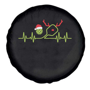 Funny Christmas Pickleball Heartbeat Santa Hat Spare Tire Cover TS11 Print Your Wear