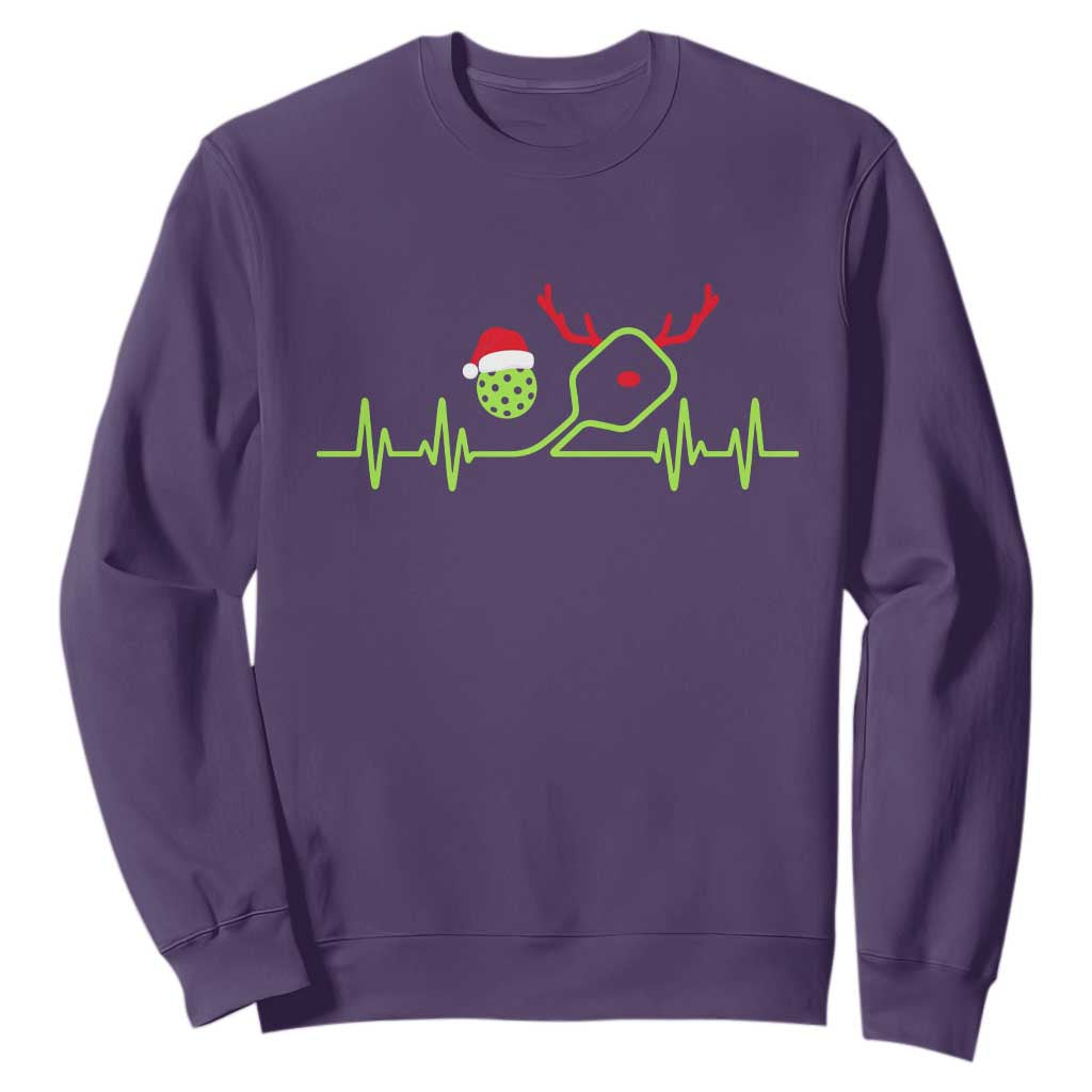 Funny Christmas Pickleball Heartbeat Santa Hat Sweatshirt TS11 Purple Print Your Wear