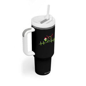 Funny Christmas Pickleball Heartbeat Santa Hat Tumbler With Handle TS11 Print Your Wear