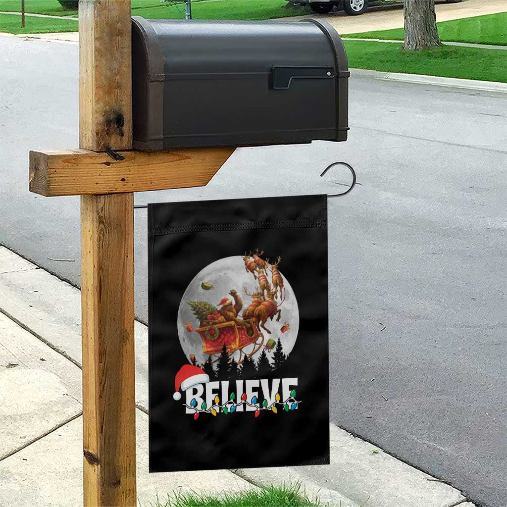 Funny Bigfoot Christmas Garden Flag Believe Santa Sasquatch Xmas Reindeer Sleigh TS11 Print Your Wear