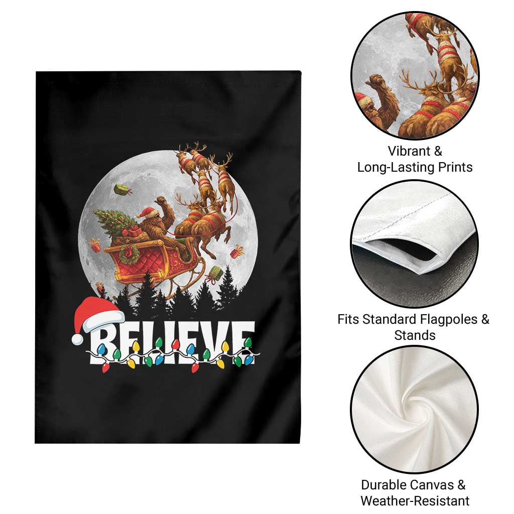 Funny Bigfoot Christmas Garden Flag Believe Santa Sasquatch Xmas Reindeer Sleigh TS11 Print Your Wear