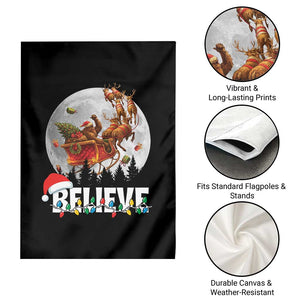 Funny Bigfoot Christmas Garden Flag Believe Santa Sasquatch Xmas Reindeer Sleigh TS11 Print Your Wear