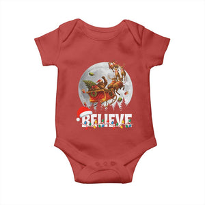 Funny Bigfoot Christmas Baby Onesie Believe Santa Sasquatch Xmas Reindeer Sleigh TS11 Red Print Your Wear