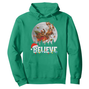 Funny Bigfoot Christmas Hoodie Believe Santa Sasquatch Xmas Reindeer Sleigh TS11 Irish Green Print Your Wear