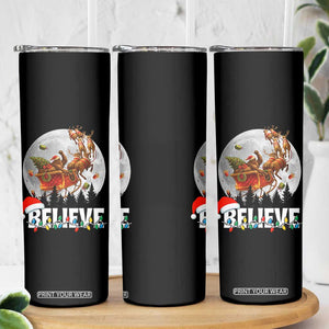Funny Bigfoot Christmas Skinny Tumbler Believe Santa Sasquatch Xmas Reindeer Sleigh TS11 Print Your Wear