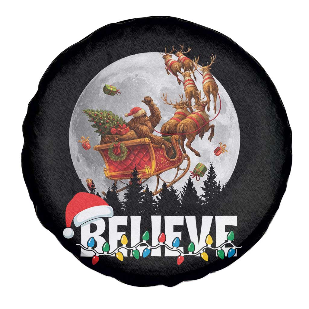 Funny Bigfoot Christmas Spare Tire Cover Believe Santa Sasquatch Xmas Reindeer Sleigh TS11 Print Your Wear