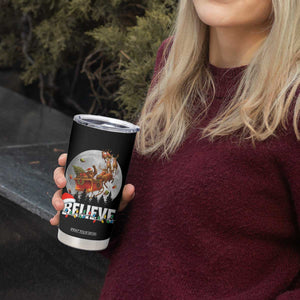 Funny Bigfoot Christmas Tumbler Cup Believe Santa Sasquatch Xmas Reindeer Sleigh TS11 Print Your Wear