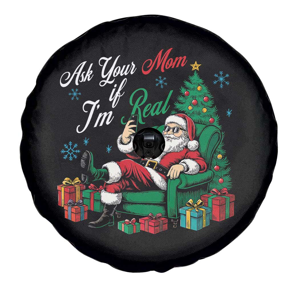 Funny Santa Ask Your Mom If I Am Real Spare Tire Cover Funny Dirty Xmas Inappropriate Adult Humor TS11 Print Your Wear