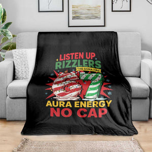 Funny Christmas 67 Meme Throw Blanket Listen Up Rizzlers This Sigma Has 67 Aura Energy No Cap TS11 Print Your Wear