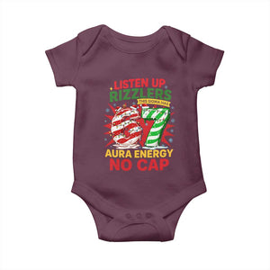 Funny Christmas 67 Meme Baby Onesie Listen Up Rizzlers This Sigma Has 67 Aura Energy No Cap TS11 Maroon Print Your Wear