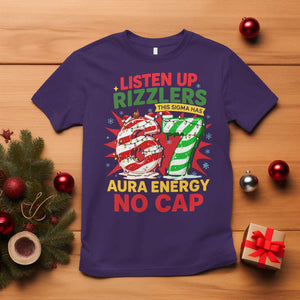 Funny Christmas 67 Meme T Shirt Listen Up Rizzlers This Sigma Has 67 Aura Energy No Cap TS11 Purple Print Your Wear