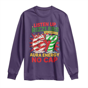 Funny Christmas 67 Meme Long Sleeve Shirt Listen Up Rizzlers This Sigma Has 67 Aura Energy No Cap TS11 Purple Print Your Wear