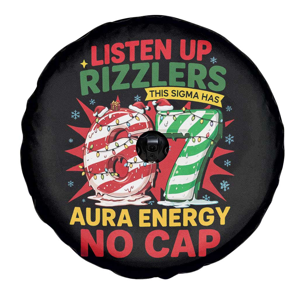 Funny Christmas 67 Meme Spare Tire Cover Listen Up Rizzlers This Sigma Has 67 Aura Energy No Cap TS11 Print Your Wear