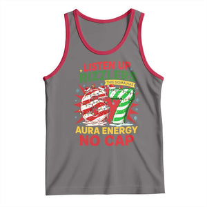 Funny Christmas 67 Meme Tank Top Listen Up Rizzlers This Sigma Has 67 Aura Energy No Cap TS11 Deep Heather Red Print Your Wear