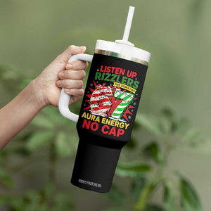 Funny Christmas 67 Meme Tumbler With Handle Listen Up Rizzlers This Sigma Has 67 Aura Energy No Cap TS11 Print Your Wear