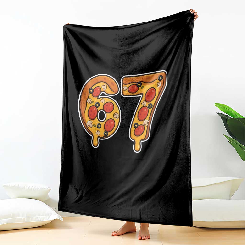Funny 67 Pizza Lover Throw Blanket Six Seven Gen Alpha Slang TS11 Print Your Wear