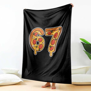 Funny 67 Pizza Lover Throw Blanket Six Seven Gen Alpha Slang TS11 Print Your Wear