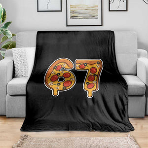 Funny 67 Pizza Lover Throw Blanket Six Seven Gen Alpha Slang TS11 Print Your Wear