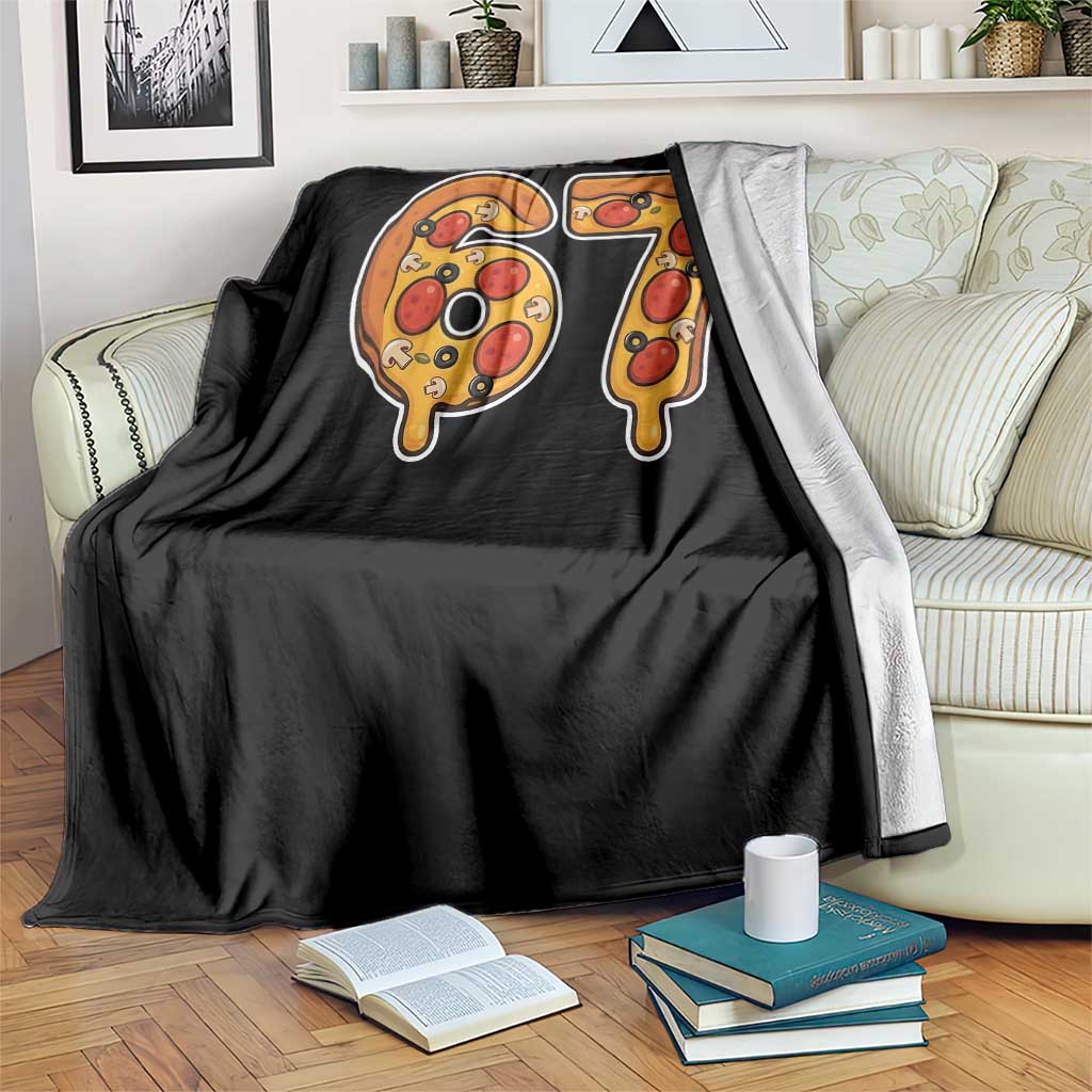Funny 67 Pizza Lover Throw Blanket Six Seven Gen Alpha Slang TS11 Print Your Wear