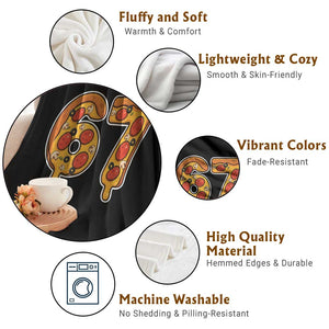 Funny 67 Pizza Lover Throw Blanket Six Seven Gen Alpha Slang TS11 Print Your Wear