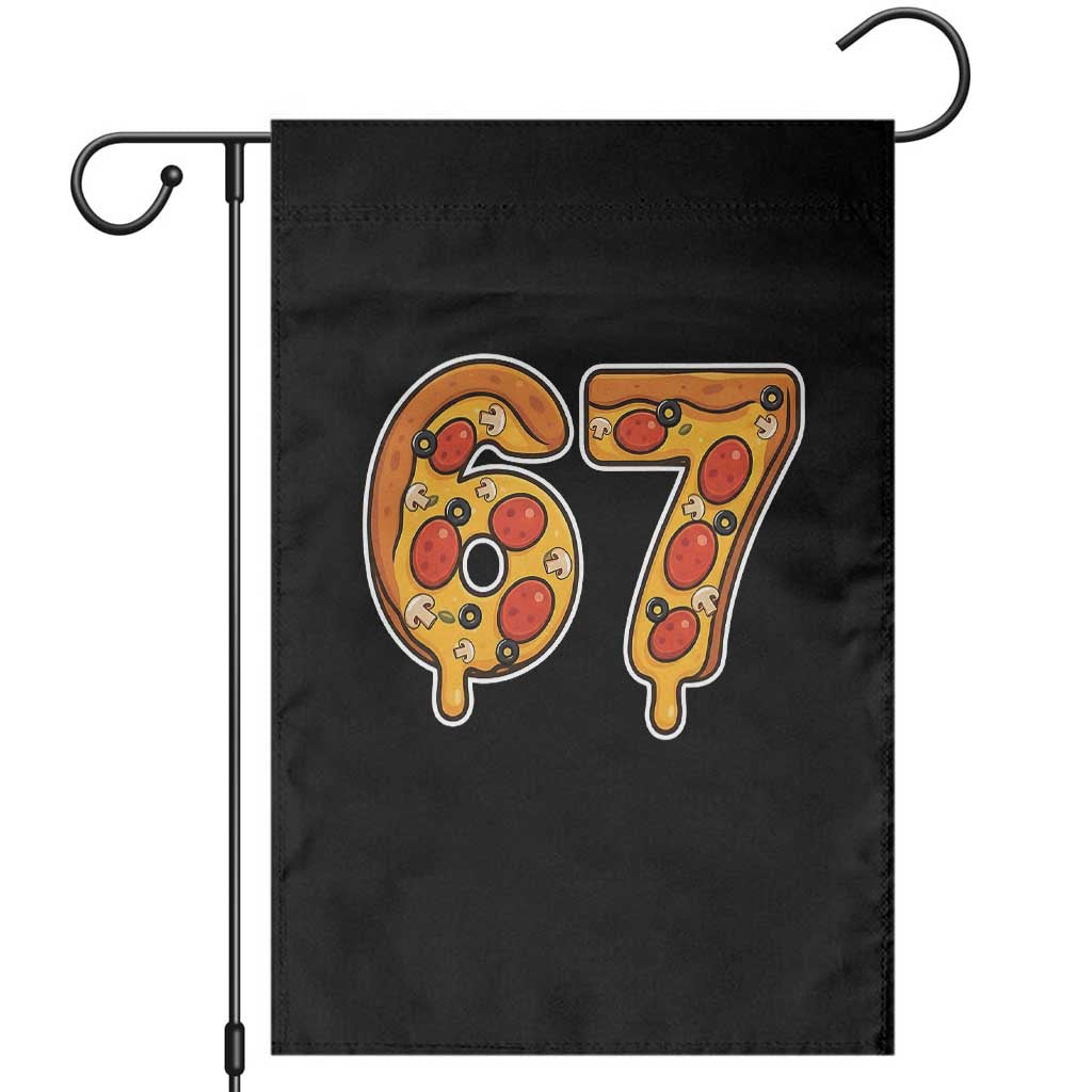 Funny 67 Pizza Lover Garden Flag Six Seven Gen Alpha Slang TS11 Black Print Your Wear