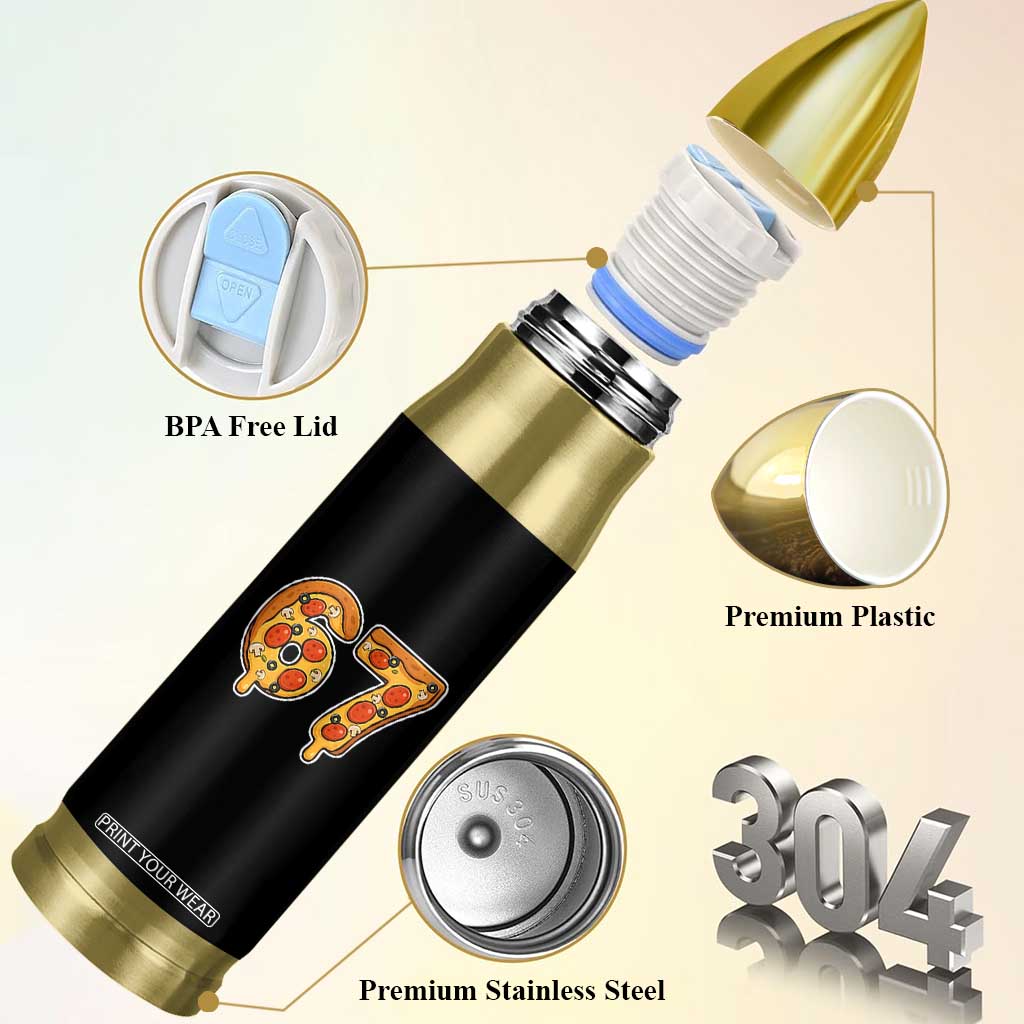 Funny 67 Pizza Lover Bullet Tumbler Six Seven Gen Alpha Slang TS11 Print Your Wear