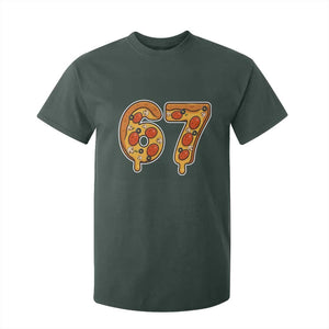 Funny 67 Pizza Lover T Shirt For Kid Six Seven Gen Alpha Slang TS11 Dark Forest Green Print Your Wear
