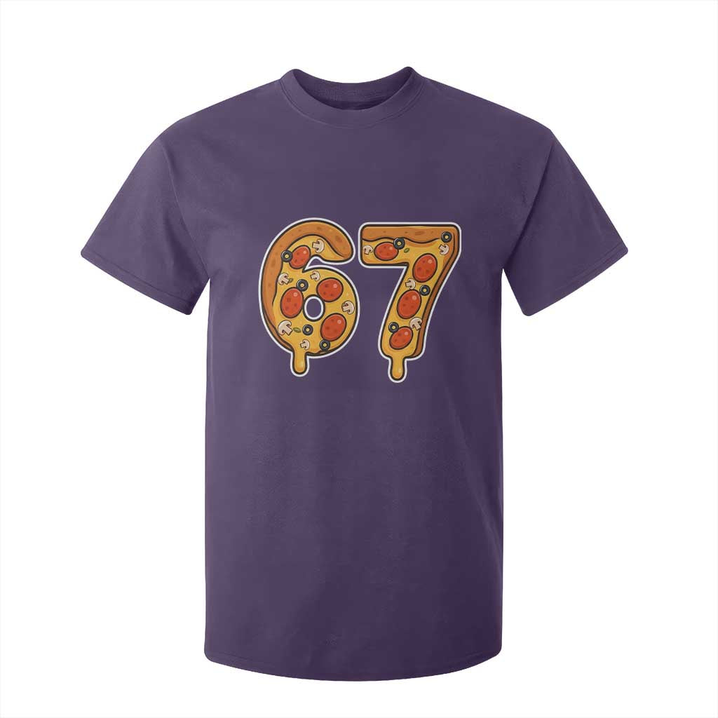 Funny 67 Pizza Lover T Shirt For Kid Six Seven Gen Alpha Slang TS11 Purple Print Your Wear