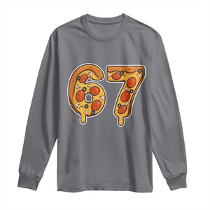 Funny 67 Pizza Lover Long Sleeve Shirt Six Seven Gen Alpha Slang TS11 Charcoal Print Your Wear