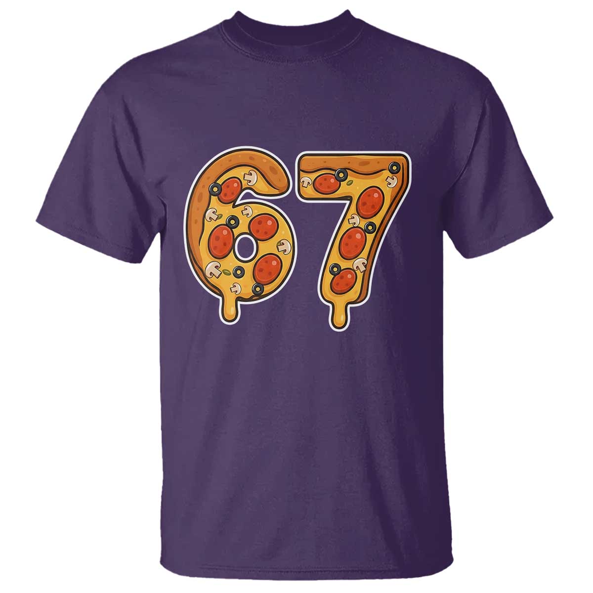 Funny 67 Pizza Lover T Shirt Six Seven Gen Alpha Slang TS11 Purple Print Your Wear