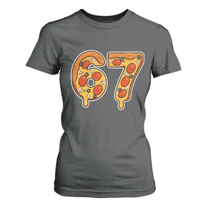 Funny 67 Pizza Lover T Shirt For Women Six Seven Gen Alpha Slang TS11 Dark Heather Print Your Wear