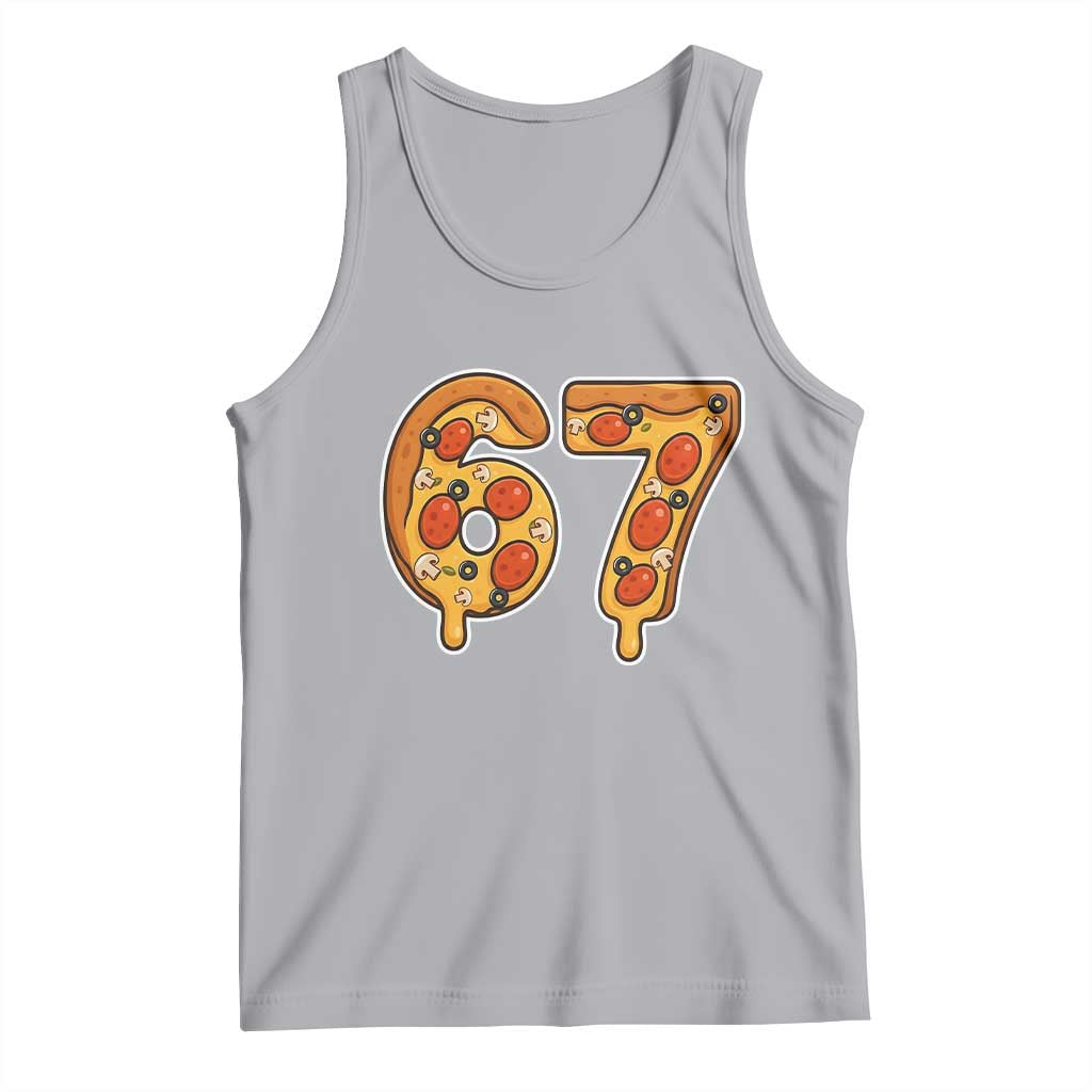 Funny 67 Pizza Lover Tank Top Six Seven Gen Alpha Slang TS11 Athletic Heather Print Your Wear