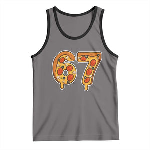 Funny 67 Pizza Lover Tank Top Six Seven Gen Alpha Slang TS11 Deep Heather Black Print Your Wear