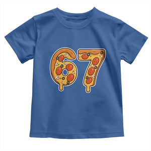 Funny 67 Pizza Lover Toddler T Shirt Six Seven Gen Alpha Slang TS11 Royal Blue Print Your Wear