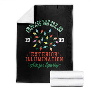 Funny Christmas Griswold Exterior Illumination Throw Blanket Ask For Sparky Xmas Movie TS11 Black Print Your Wear