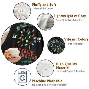 Funny Christmas Griswold Exterior Illumination Throw Blanket Ask For Sparky Xmas Movie TS11 Print Your Wear