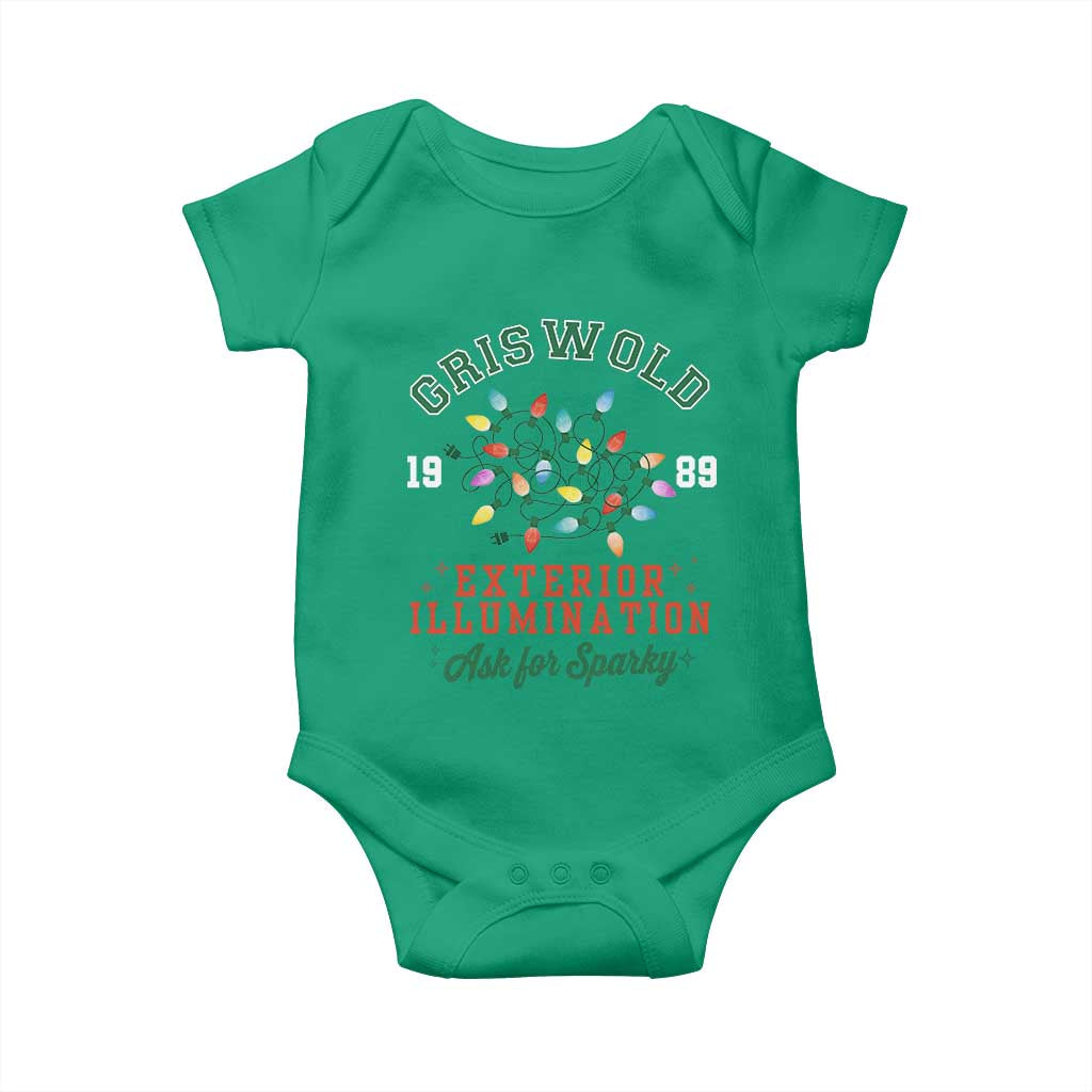 Funny Christmas Griswold Exterior Illumination Baby Onesie Ask For Sparky Xmas Movie TS11 Irish Green Print Your Wear