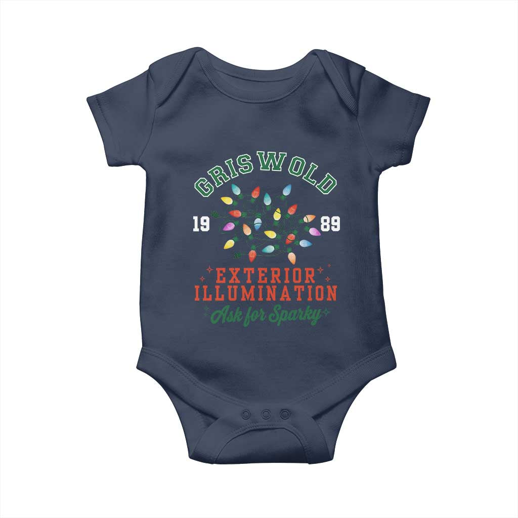 Funny Christmas Griswold Exterior Illumination Baby Onesie Ask For Sparky Xmas Movie TS11 Navy Print Your Wear