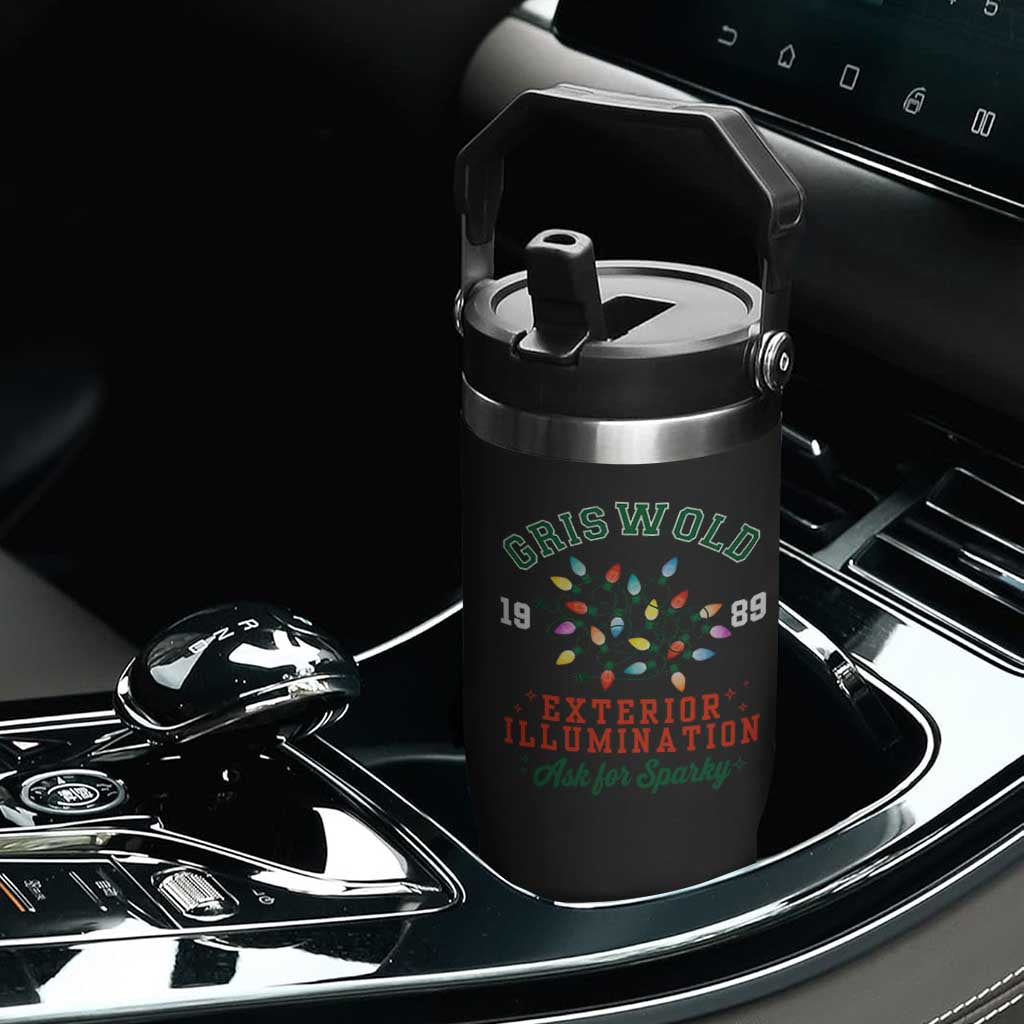 Funny Christmas Griswold Exterior Illumination Flip Straw Tumbler Ask For Sparky Xmas Movie TS11 Print Your Wear