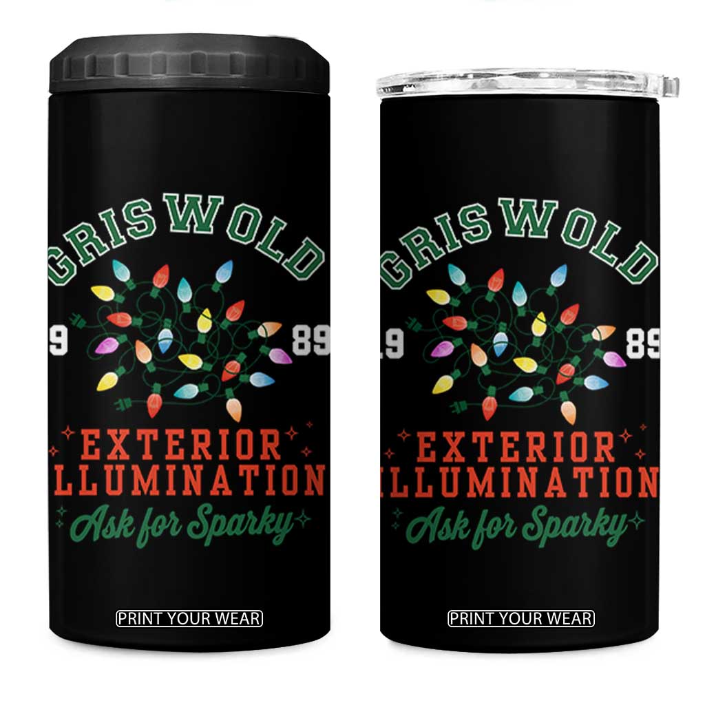 Funny Christmas Griswold Exterior Illumination 4 in 1 Can Cooler Tumbler Ask For Sparky Xmas Movie TS11 One Size: 16 oz Black Print Your Wear