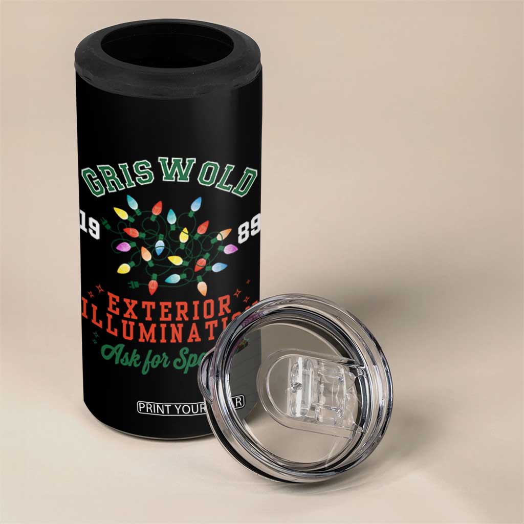 Funny Christmas Griswold Exterior Illumination 4 in 1 Can Cooler Tumbler Ask For Sparky Xmas Movie TS11 Print Your Wear