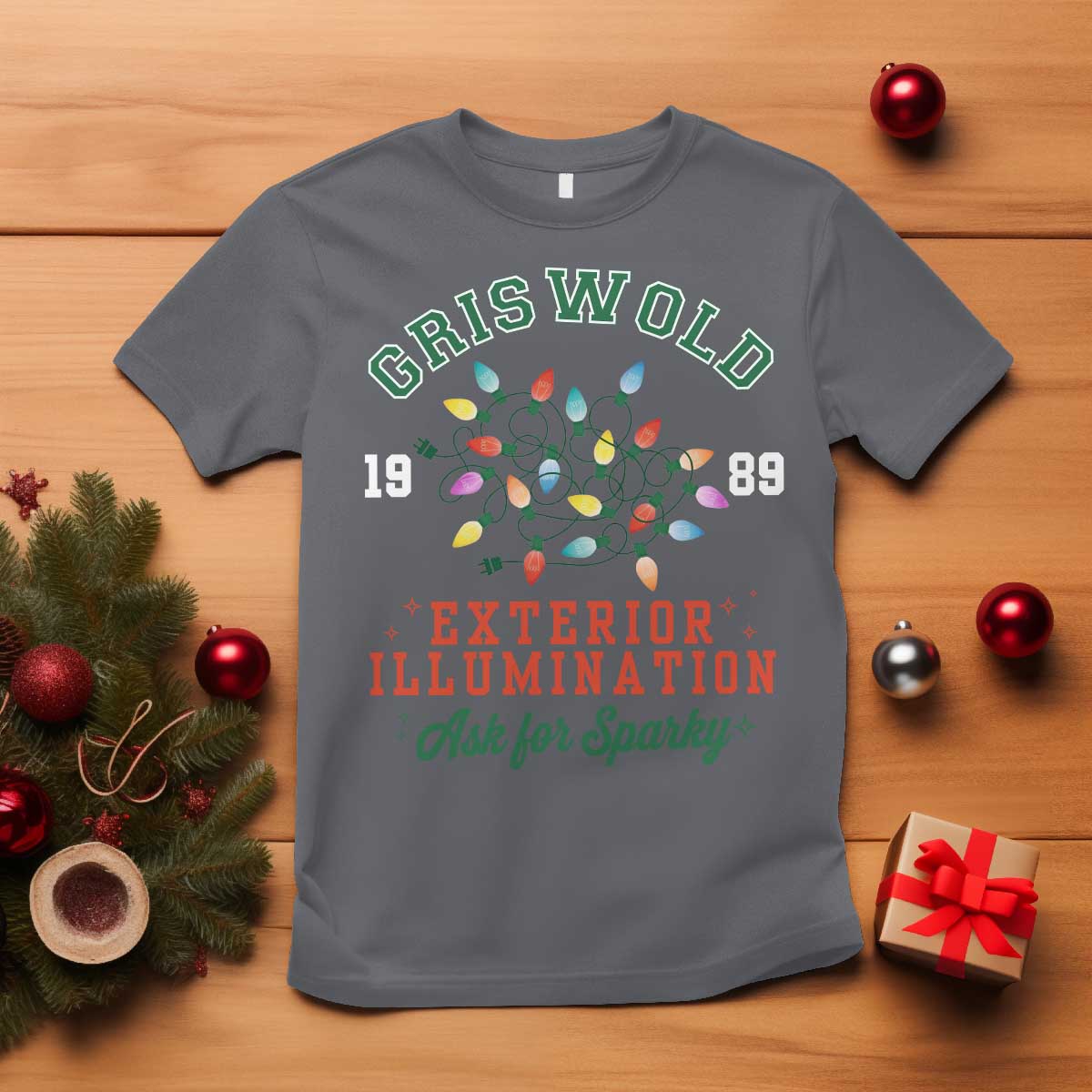 Funny Christmas Griswold Exterior Illumination T Shirt Ask For Sparky Xmas Movie - Print Your Wear