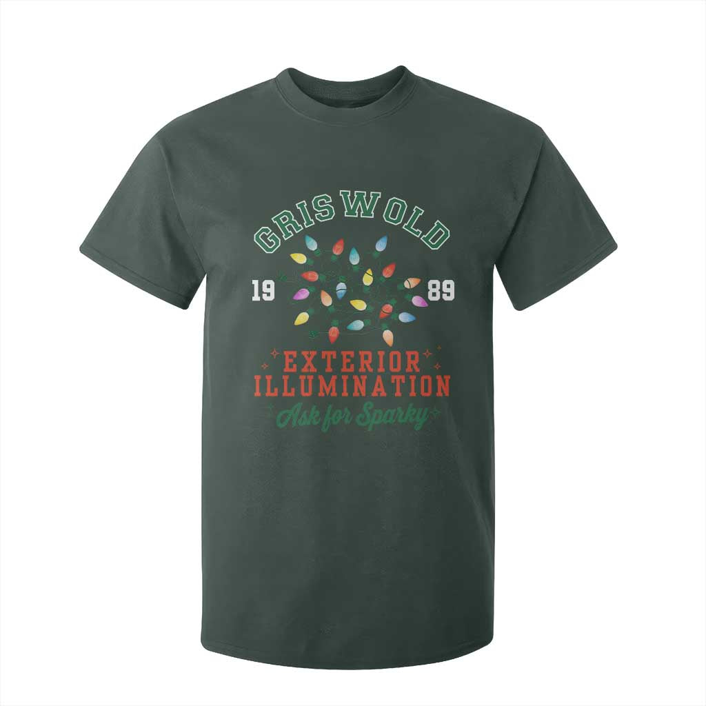 Funny Christmas Griswold Exterior Illumination T Shirt For Kid Ask For Sparky Xmas Movie TS11 Dark Forest Green Print Your Wear